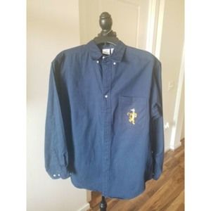 Vintage Disney Tiger Embroidered Blue Shirt Sz M